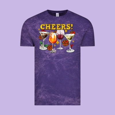 Cheers Christmas Coctail Vintage Tee Designed By Adodesignshop