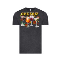 Vintage Black Cheers Christmas Coctail Vintage Tee - AdoDesignShop