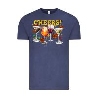Vintage Denim Cheers Christmas Coctail Vintage Tee - AdoDesignShop