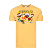 Vintage Mustard Cheers Christmas Coctail Vintage Tee - AdoDesignShop