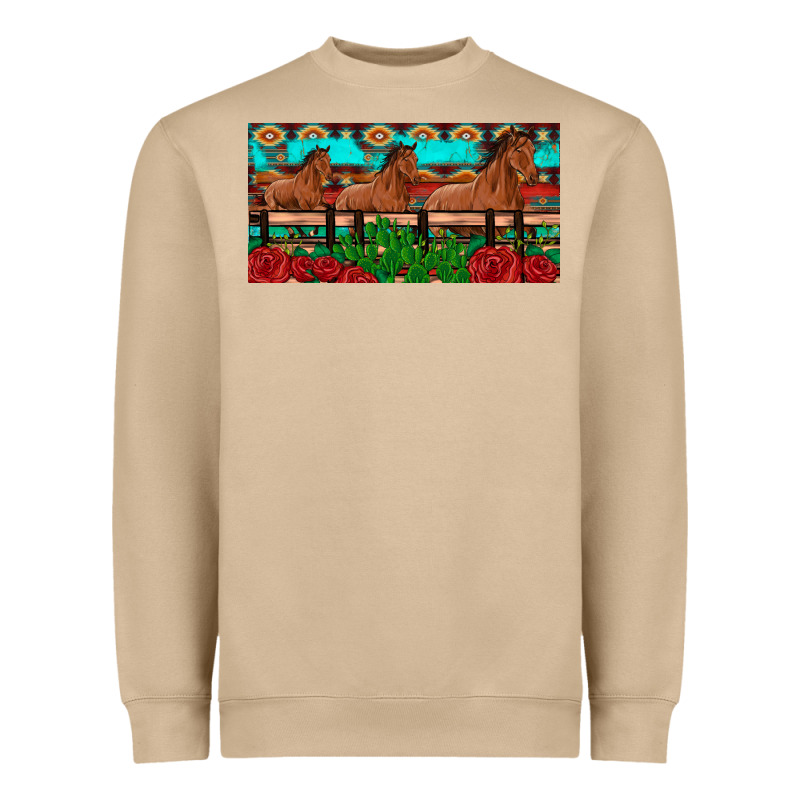 Horses Roses Ann Cactuses License Plate Heavyweight Sweatshirt by Artiststas | Teevron