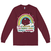 Burgundy beautiful day to respect pronouns Long Sleeve Tee - MaliasSmallBusiness