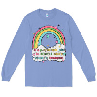 Colony Blue beautiful day to respect pronouns Long Sleeve Tee - MaliasSmallBusiness