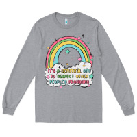 Heather Grey beautiful day to respect pronouns Long Sleeve Tee - MaliasSmallBusiness