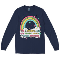 Navy beautiful day to respect pronouns Long Sleeve Tee - MaliasSmallBusiness