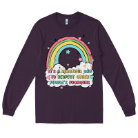 Plum beautiful day to respect pronouns Long Sleeve Tee - MaliasSmallBusiness
