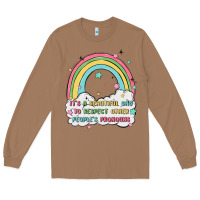 Toasted Coconut beautiful day to respect pronouns Long Sleeve Tee - MaliasSmallBusiness