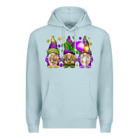 Blue Mist Mardi Gras gnomes Premium Hoodie - NancyCooperArtShop