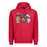 Cardinal Mardi Gras gnomes Premium Hoodie - NancyCooperArtShop