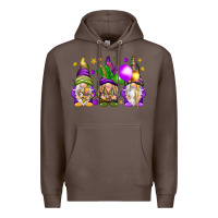 Coffee Mardi Gras gnomes Premium Hoodie - NancyCooperArtShop