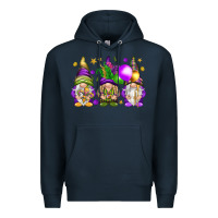 Navy Mardi Gras gnomes Premium Hoodie - NancyCooperArtShop