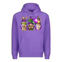 Purple Mardi Gras gnomes Premium Hoodie - NancyCooperArtShop