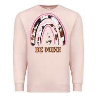 Pale Pink Valentines Day Rainbow, Valentines Day Rainbow Cowhide, Premium Sweatshirt - Bettercallsaul