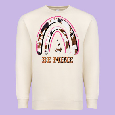 Valentines Day Rainbow, Valentines Day Rainbow Cowhide, Premium Sweatshirt Designed By Bettercallsaul