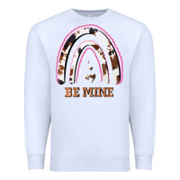 White Valentines Day Rainbow, Valentines Day Rainbow Cowhide, Premium Sweatshirt - Bettercallsaul