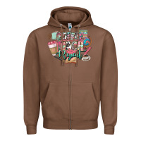 Chestnut coffee teach repeat teacher Zipper Hoodie - NancyCooperArtShop