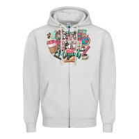 Dove Grey coffee teach repeat teacher Zipper Hoodie - NancyCooperArtShop