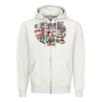 Oatmeal Heather coffee teach repeat teacher Zipper Hoodie - NancyCooperArtShop