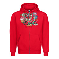 Red coffee teach repeat teacher Zipper Hoodie - NancyCooperArtShop