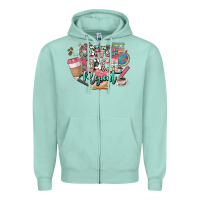 Seafoam coffee teach repeat teacher Zipper Hoodie - NancyCooperArtShop