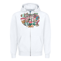 White coffee teach repeat teacher Zipper Hoodie - NancyCooperArtShop