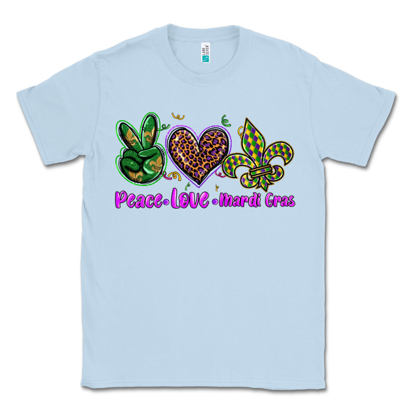 Peace Love Mardi Gras Classic Tee by BarkalooDesign | Teevron