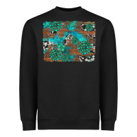 Black gemstone wood and cowhide background Heavyweight Sweatshirt - Artiststas