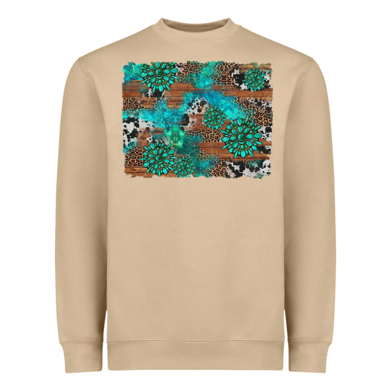 Gemstone Wood And Cowhide Background Heavyweight Sweatshirt by Artiststas | Teevron