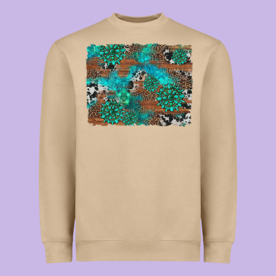 Gemstone Wood And Cowhide Background Heavyweight Sweatshirt Designed By Artiststas