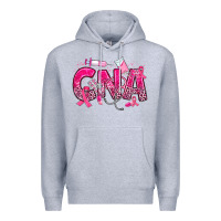 Heather Grey breast cancer cna certified nursing assistant Premium Hoodie - JahusDesignShop