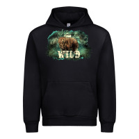 Black Stay wild night Grizzly Bear Urban Hoodie - HowdyJamesFarm