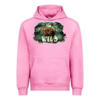 Fuchsia Pink Stay wild night Grizzly Bear Urban Hoodie - HowdyJamesFarm