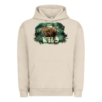 Pigment French Oak Stay wild night Grizzly Bear Urban Hoodie - HowdyJamesFarm