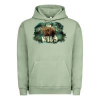 Pigment Oil Green Stay wild night Grizzly Bear Urban Hoodie - HowdyJamesFarm