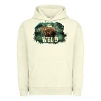 Pigment Pistachio Stay wild night Grizzly Bear Urban Hoodie - HowdyJamesFarm