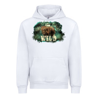 White Stay wild night Grizzly Bear Urban Hoodie - HowdyJamesFarm