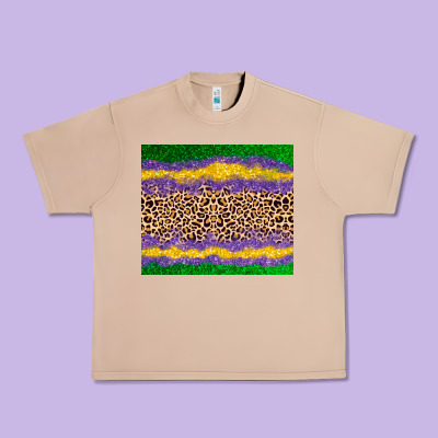 Mardi Gras Leopard Urban Heavy Tee Designed By Adodesignshop