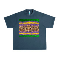Midnight Navy mardi gras leopard Urban Heavy Tee - AdoDesignShop