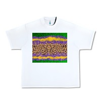 White mardi gras leopard Urban Heavy Tee - AdoDesignShop