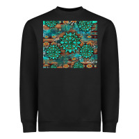 Black gemstone turquoises aztec leopard cowhide Heavyweight Sweatshirt - Artiststas