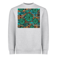 Heather Grey gemstone turquoises aztec leopard cowhide Heavyweight Sweatshirt - Artiststas