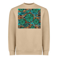 Gemstone Turquoises Aztec Leopard Cowhide Heavyweight Sweatshirt | Teevron