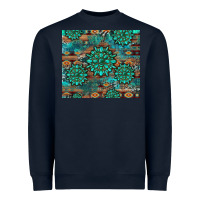 Navy gemstone turquoises aztec leopard cowhide Heavyweight Sweatshirt - Artiststas