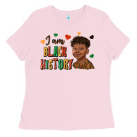 Bubblegum Pink i am black history afro black boy child juneteenth Ladies Tee - texasbilliewilder