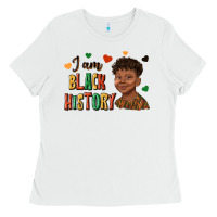 I Am Black History Afro Black Boy Child Juneteenth Ladies Tee | Teevron