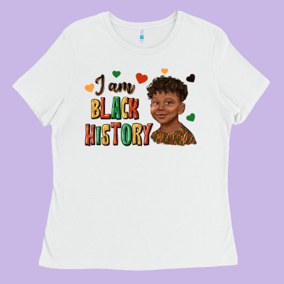 Ladies Tee i am black history afro black boy child juneteenth