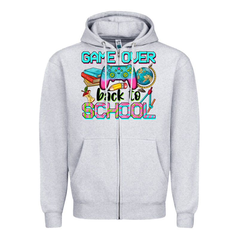 Game Over Back To School Zipper Hoodie by NancyCooperArtShop | Teevron