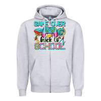 Heather Grey game over back to school Zipper Hoodie - NancyCooperArtShop