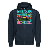 Navy game over back to school Zipper Hoodie - NancyCooperArtShop