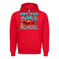 Red game over back to school Zipper Hoodie - NancyCooperArtShop